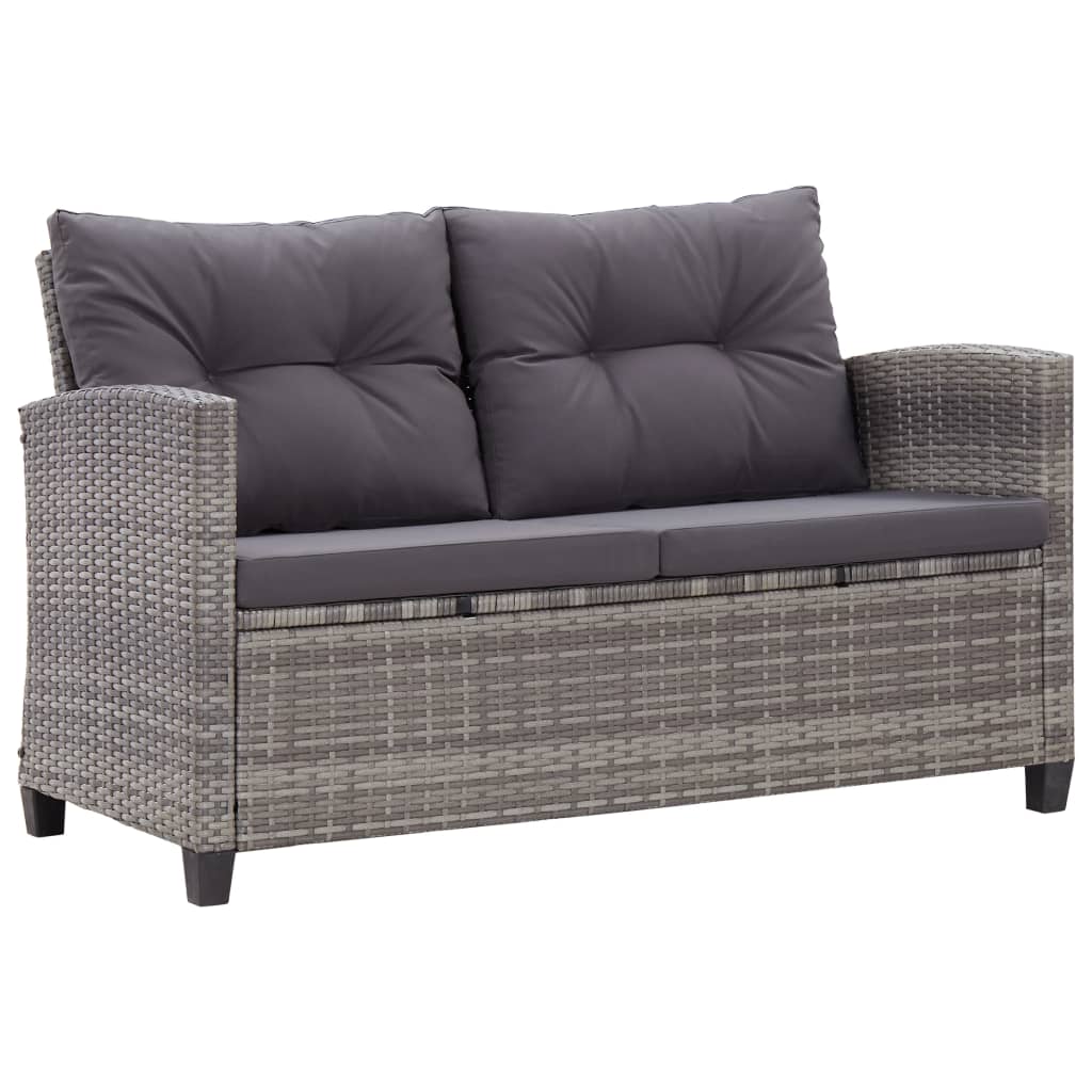 Topersoners havesofa med hynder 124 cm polyrattan